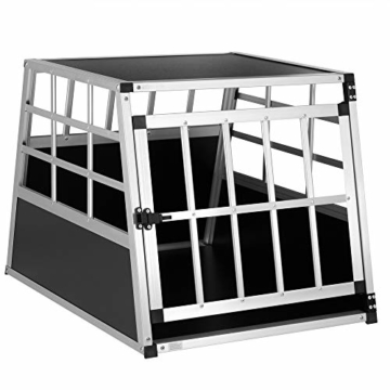 Cadoca Hundetransportbox M robust verschließbar aus Aluminium Autotransportbox Tiertransportbox 70x54x51cm - 1