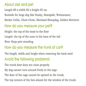EUGAD Hundetransportbox Alu Hundebox Reisebox Autobox für große Hunde Husky Samojede Weimaraner Border Collie Chow-Chow Shetland Sheepdog 80 x 65 x 65 cm XL 0061HT - 2