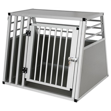 EUGAD Hundetransportbox Alu Hundebox Reisebox Autobox für große Hunde Husky Samojede Weimaraner Border Collie Chow-Chow Shetland Sheepdog 80 x 65 x 65 cm XL 0061HT - 4