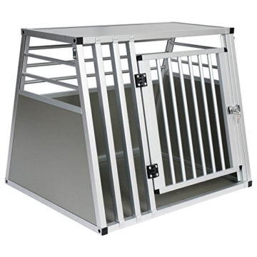 EUGAD Hundetransportbox Alu Hundebox Reisebox Autobox für große Hunde Husky Samojede Weimaraner Border Collie Chow-Chow Shetland Sheepdog 80 x 65 x 65 cm XL 0061HT - 1