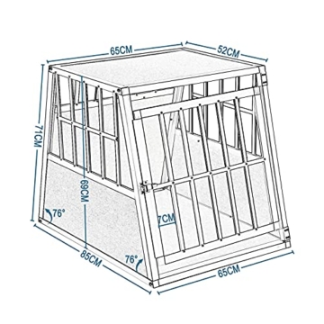 EUGAD Hundetransportbox Alu Hundebox Reisebox Autobox für große Hunde Husky Samojede Weimaraner Border Collie Chow-Chow Shetland Sheepdog 85 x 65 x 69 cm XL 0048HT - 3