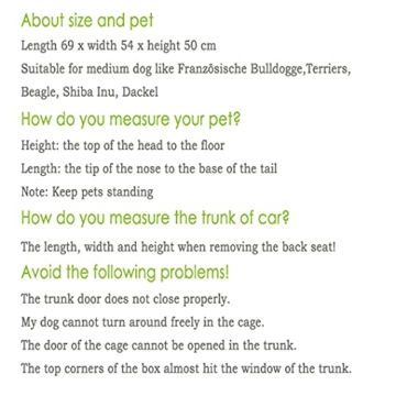 EUGAD Hundetransportbox Alu Hundebox Reisebox Autobox für kleine/mittlere Hunde Französische Bulldogge Beagle Terriers Dackel Shiba Inu 69 x 54 x 50 cm L 0059HT - 2