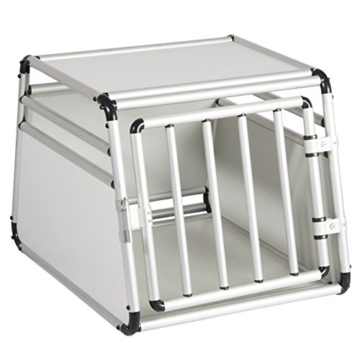 EUGAD Hundetransportbox Alu Hundebox Reisebox Autobox für kleine/mittlere Hunde Französische Bulldogge Beagle Terriers Dackel Shiba Inu 69 x 54 x 50 cm L 0059HT - 4