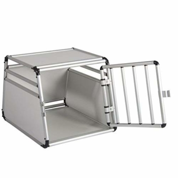 EUGAD Hundetransportbox Alu Hundebox Reisebox Autobox für kleine/mittlere Hunde Französische Bulldogge Beagle Terriers Dackel Shiba Inu 69 x 54 x 50 cm L 0059HT - 5
