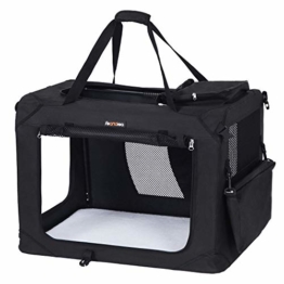 FEANDREA Hundebox, Hundetasche, faltbar, 60 x 42 x 42 cm, schwarz PDC60H - 1