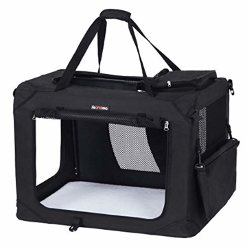 FEANDREA Hundebox, Hundetasche, faltbar, 60 x 42 x 42 cm, schwarz PDC60H - 1