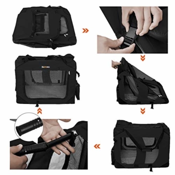 FEANDREA Hundebox, Hundetasche, faltbar, 60 x 42 x 42 cm, schwarz PDC60H - 5