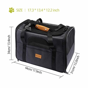 morpilot Faltbare Hundetragetasche Katzentragetasche, Haustiertragetasche, Transporttasche Transportbox Oxford Gewebe, mit Schultergurt und Faltbare Hundenapf für Hunden oder Katzen - 2