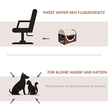 Pawhut Hundebox Faltbare Hundetransportbox Transportbox für Tier 2 Farben 5 Größen (XXL (97x71x76 cm), kaffeebraun-Creme), L97 x B71 x H76 cm - 7