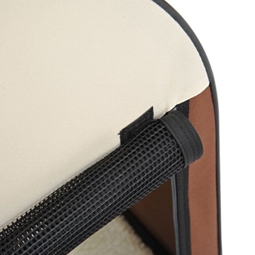 Pawhut Hundebox Faltbare Hundetransportbox Transportbox für Tier 2 Farben 5 Größen (XXL (97x71x76 cm), kaffeebraun-Creme), L97 x B71 x H76 cm - 9