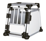 Trixie 39340 Transportbox, Aluminium, S: 48 × 57 × 64 cm, silber/hellgrau - 1