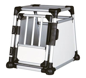 Trixie 39340 Transportbox, Aluminium, S: 48 × 57 × 64 cm, silber/hellgrau - 1