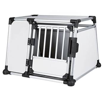 Trixie 39344 Transportbox, Aluminium, L–XL: 94 × 75 × 88 cm, silber/hellgrau - 3