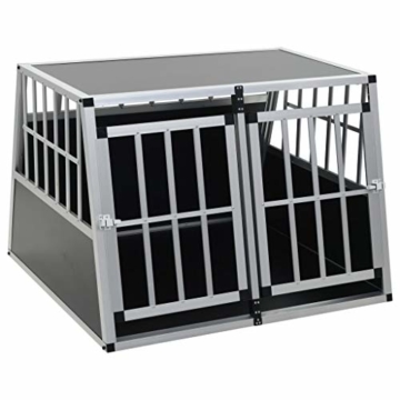 vidaXL Hundetransportbox Doppeltür 94x88x69 cm Hundebox Reisebox Transportbox - 3